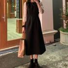 Lace 3/4-sleeve Blouse / Sleeveless Midi A-line Dress