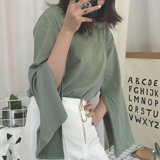 Plain Cape-sleeve T-shirt