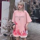 Short-sleeve Lettering Dyed T-shirt