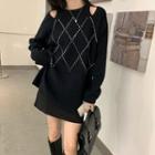 Cutout Sweater Dress Black - One Size