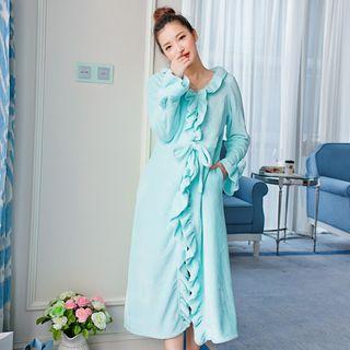 Ruffled Fleece Robe