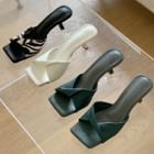 High Heel Square-toe Slide Sandals