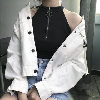 Zip Neck Hlater Top