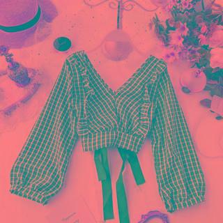 Cropped Ruffled Plaid Blouse