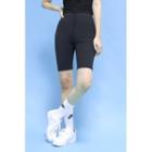 High-waist Sports Biker Shorts Black - One Size