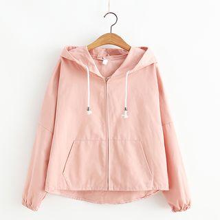 Rabbit Ear Applique Hooded Jacket