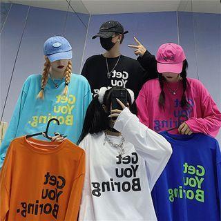 Couple Matching Long Sleeve Lettering T-shirt