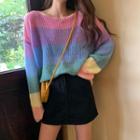 Rainbow Blocker Sweater Stripes - Rainbow - One Size