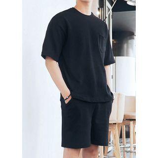Set: Short-sleeve T-shirt + Drawstring-waist Shorts
