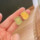 Rectangle Alloy Earring 1 Pair - Yellow & Green - One Size
