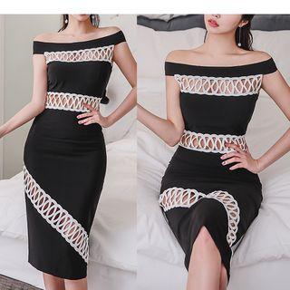 Cut Out Off-shoulder Bodycon Dress