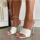 Square Peep-toe Stiletto-heel Sandals