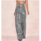 High-waist Wide Leg Glitter Pants