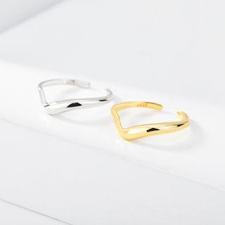 V Shape Sterling Silver Open Ring