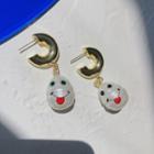 Printed Faux Pearl Dangle Earring 1 Pair - Earring - One Size