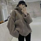 High-neck Loose-fit Fleece Jacket