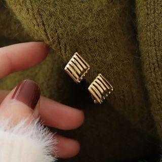 Sterling Silver Argyle Stud Earring 1 Pair - Gold - One Size