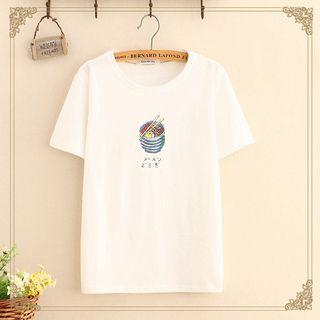 Noodle Print Short-sleeve T-shirt