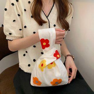 Floral Print Canvas Handbag