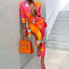 Set: Print Blazer + High-waist Joggers