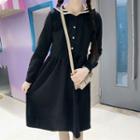 Contrast-trim Cardigan / Long-sleeve Sailor Collar Dress