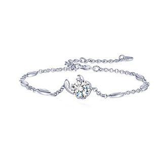 925 Sterling Silver Twelve Horoscope Cancer Bracelet With White Cubic Zircon