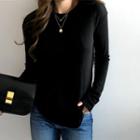 Crew-neck Wool Blend T-shirt