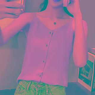 Button-up Chiffon Camisole Top