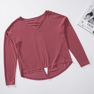 Open Back Long-sleeve Sports T-shirt