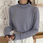 Color-block Knitted Turtleneck Sweater