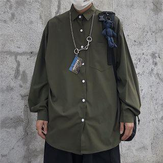 Front-pocket Long-sleeve Button-down Shirt