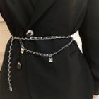 Lock Pendant Layered Alloy Waist Chain