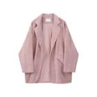 Single Button Corduroy Blazer Pink - One Size