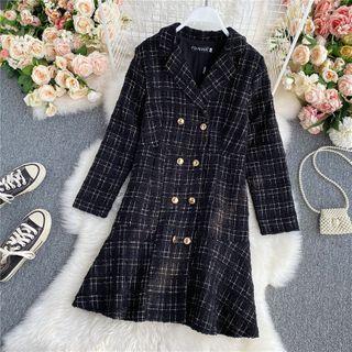 Gingham Double-breasted Dress