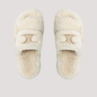 Fluffy Genuine Leather Slippers