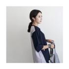 3/4-sleeve Stripe-back Top