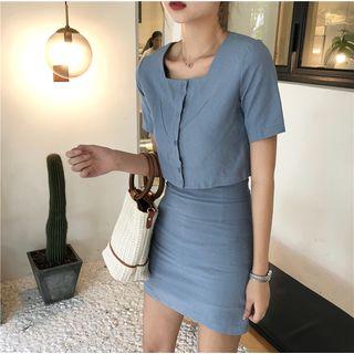 Set: Square Neck Top + Skirt