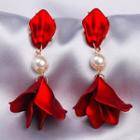 Red Petal Stud Earring Earring -