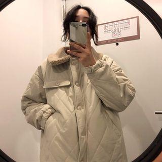 Faux Lambswool Padded Jacket Almond - One Size