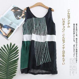Print Chiffon Tank Dress As Shown In Figure - One Size