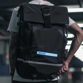 Mesh Pocket Foldover Backpack Black - One Size