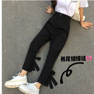 Ribbon Bow Slim-fit Pants