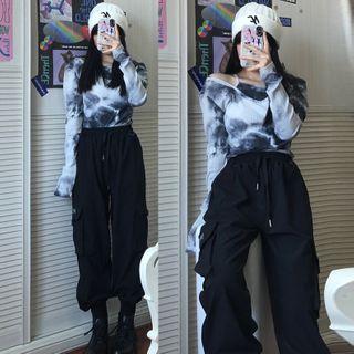 Long-sleeve Tie Dye Top / Harem Pants