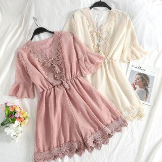 Lace Lace-up Playsuit