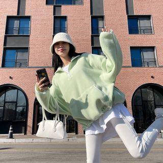 Piped Dumble Oversize Anorak Sweatshirt