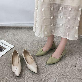 Pointy Low Heel Pumps