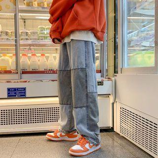 Patch Straight Leg Jeans
