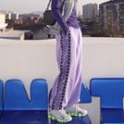 Zebra Print Panel Wide-leg Sweatpants