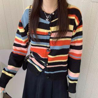 Striped Cardigan Stripe - Black & Yellow - One Size