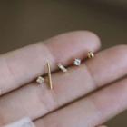 Set : Alloy / Rhinestone Earring (assorted Designs) Set Of 5 - Gold - One Size